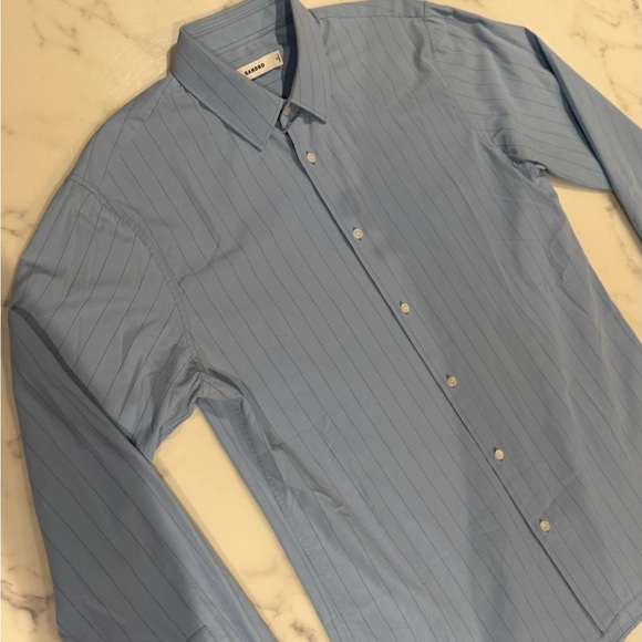 Sandro Classic Fit Blue Pinstriped Shirt 
Size L (fits like a medium) - Picture 3 of 11